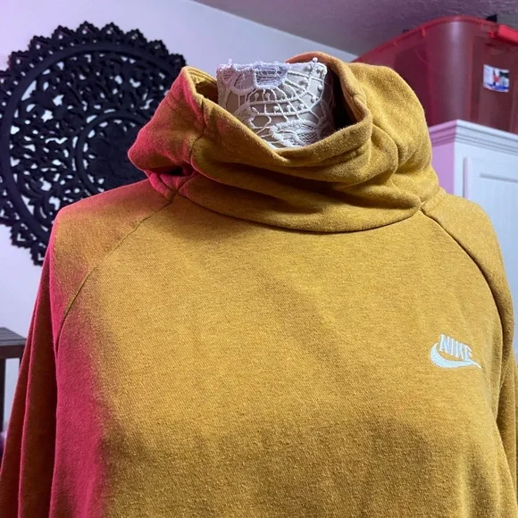 Nike Mustard Yellow Sweatshirt cowl neck - Picture 4 of 7